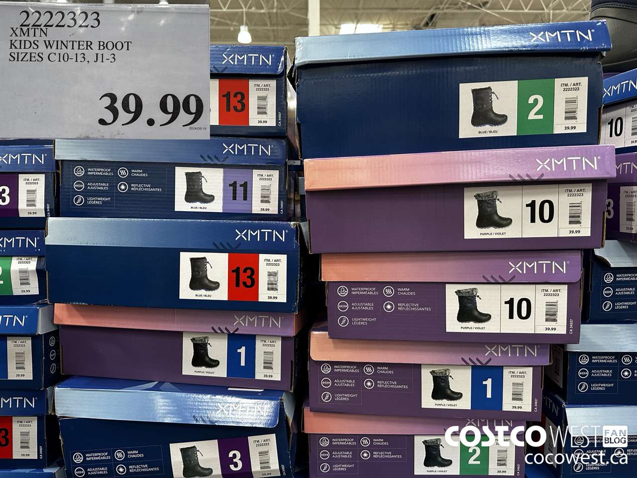 2222323 XMTN KIDS WINTER BOOT SIZES C10-13, J1-3 $39.99