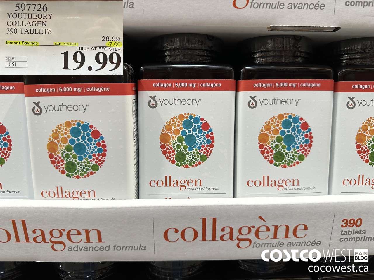 597726 YOUTHEORY COLLAGEN 390 TABLETS ($7.00 INSTANT SAVINGS EXPIRES ON 2024-09-01) $19.99
