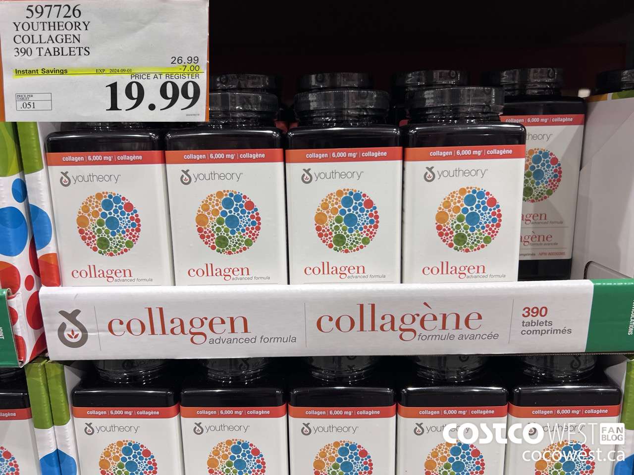 597726 YOUTHEORY COLLAGEN 390 TABLETS ($7.00 INSTANT SAVINGS EXPIRES ON 2024-09-01) $19.99