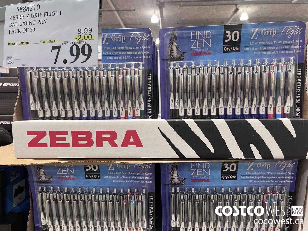5888210 ZEBRA Z GRIP FLIGHT PENS PACK OF 30 ($2.00 INSTANT SAVINGS EXPIRES ON 2024-08-11) $7.99