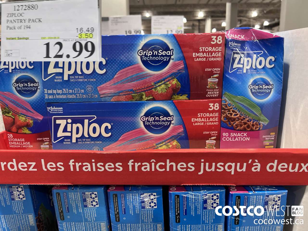 1272880 ZIPLOC PANTRY PACK Pack of 194 ($3.50 INSTANT SAVINGS EXPIRES ON 2024-08-11) $12.99