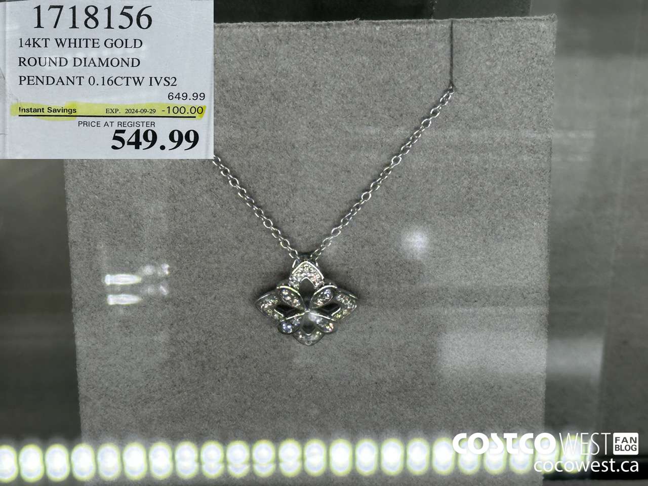1718156 14KT WHITE GOLD ROUND DIAMOND PENDANT 0.16CTW IVS2 ($100.00 INSTANT SAVINGS EXPIRES ON 2023-09-29) $549.99