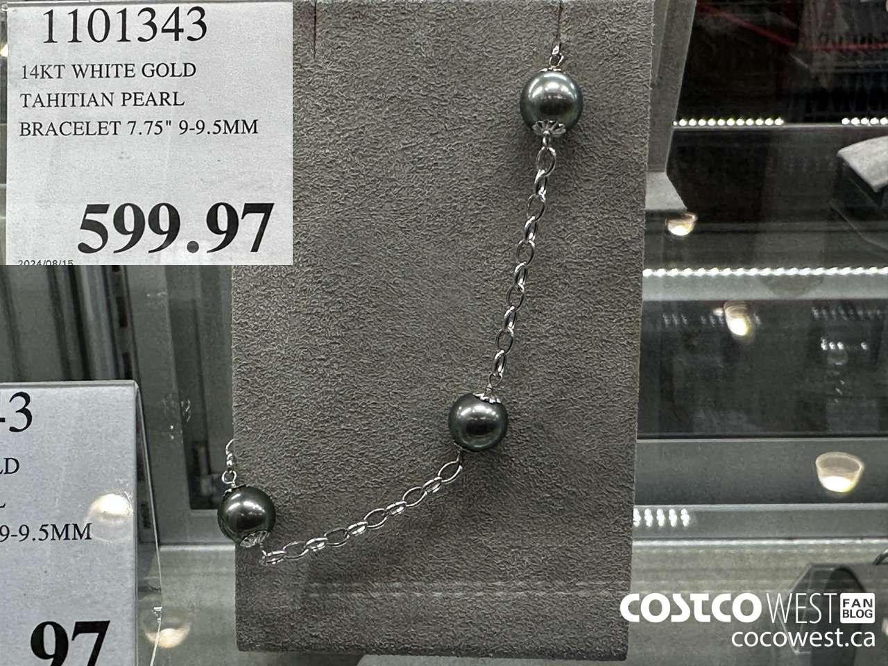 1101343 14KT WHITE GOLD TAHITIAN PEARL BRACELET 7.75