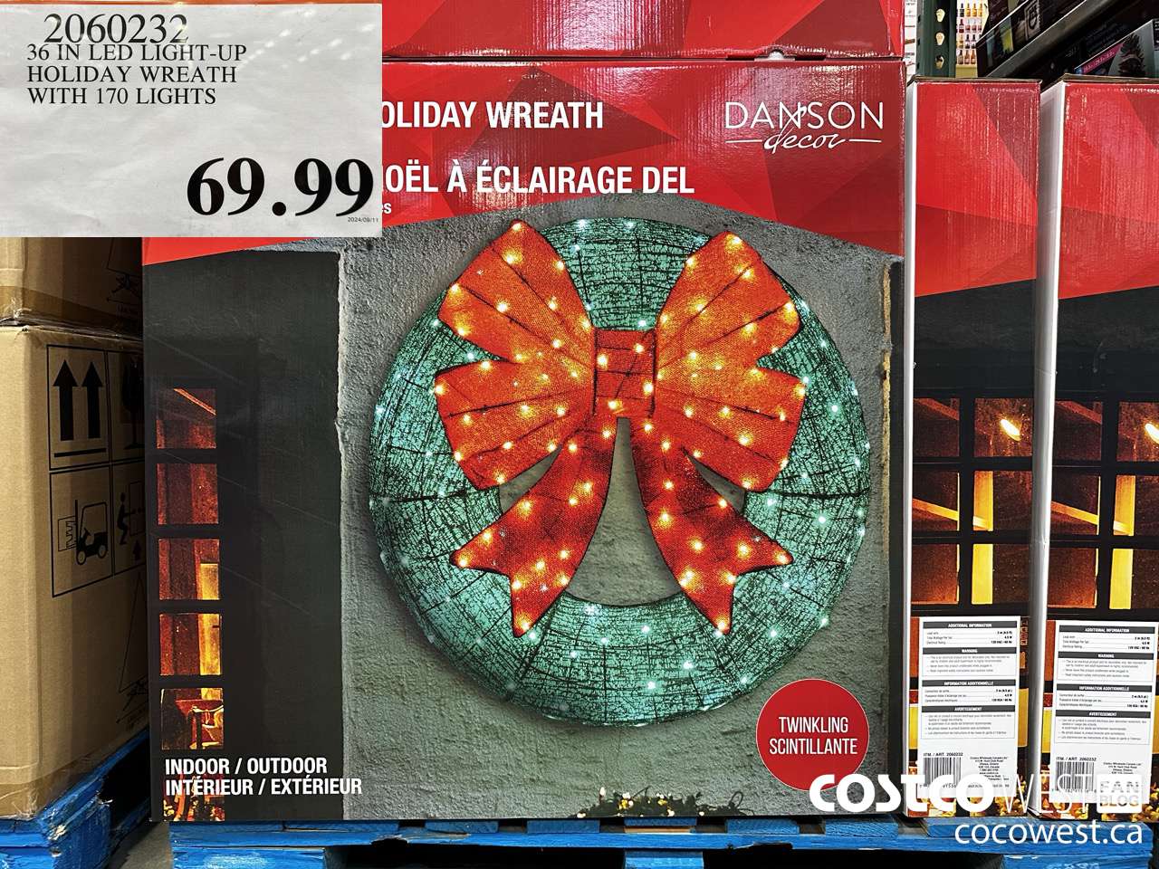 2060232 26 IN LED LIGHT-UP HOLIDAY WREATH WITH 170 LIGHTS $69.99