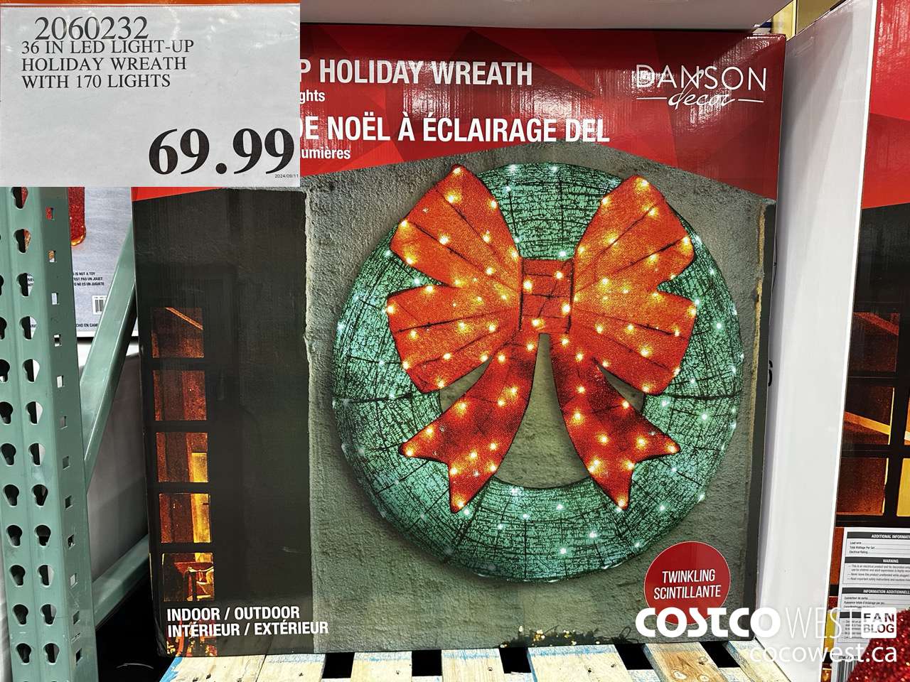 2060232 26 IN LED LIGHT-UP HOLIDAY WREATH WITH 170 LIGHTS $69.99
