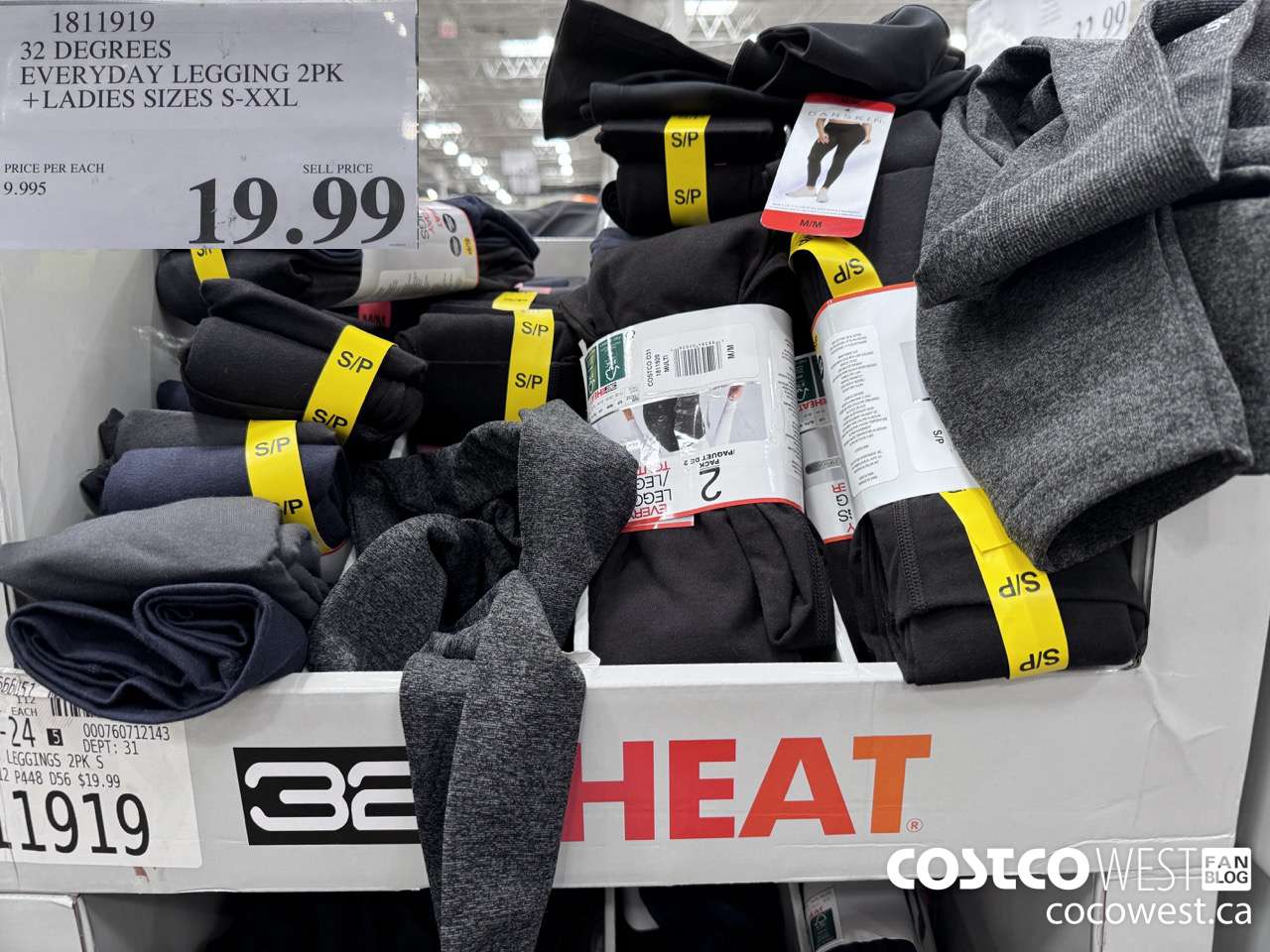 1811919 32 DEGREES EVERYDAY LEGGING 2PK LADIES SIZES S-XXL $19.99