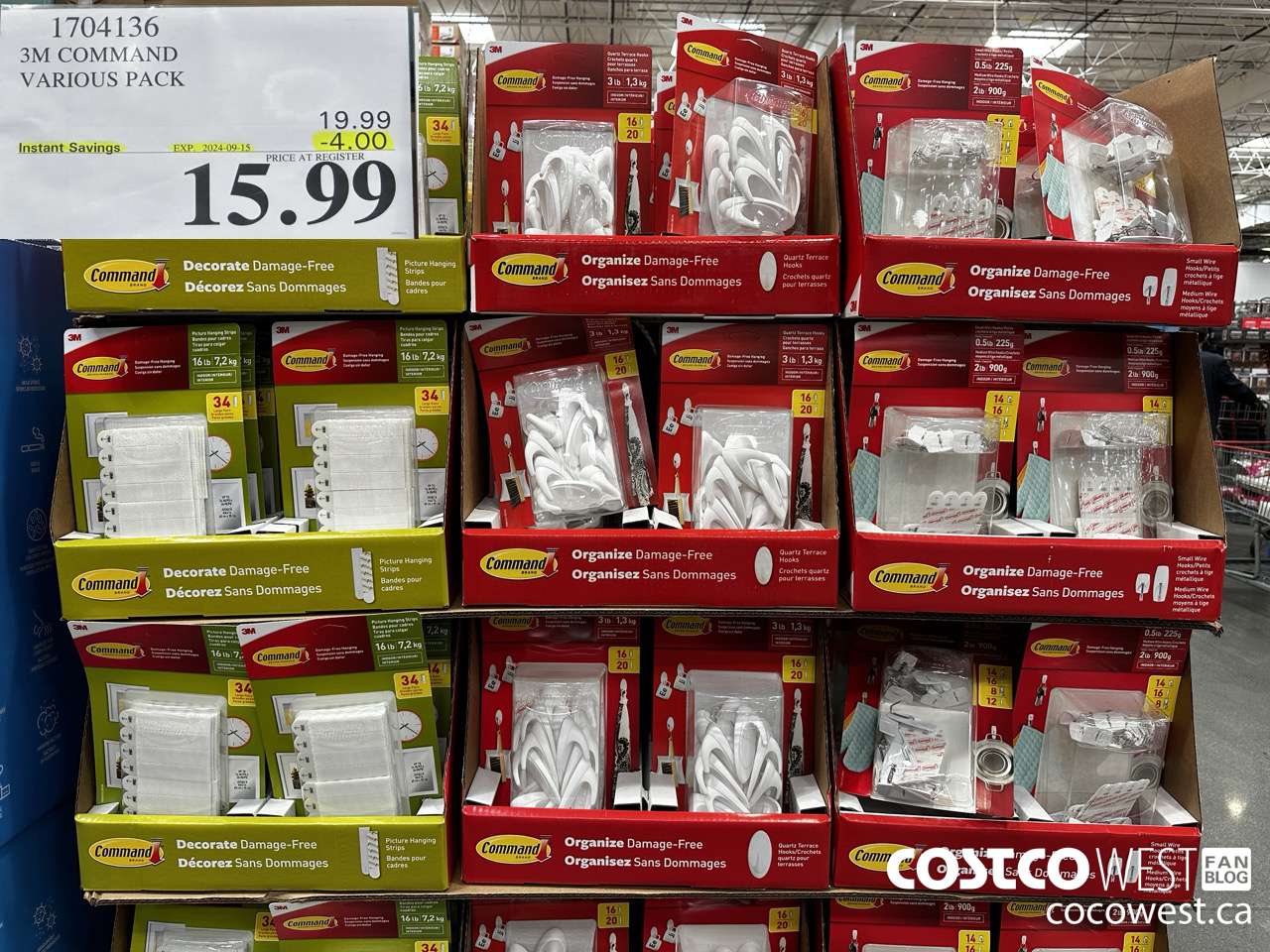 1704136 3M COMMAND VARIOUS PACK ($4.00 INSTANT SAVINGS EXPIRES ON 2024-09-15) $15.99