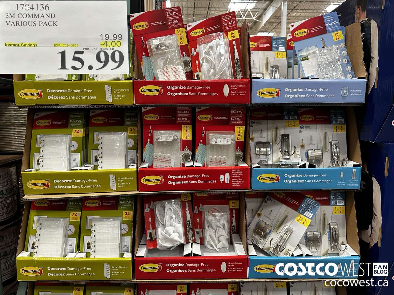 1704136 3M COMMAND VARIOUS PACK ($4.00 INSTANT SAVINGS EXPIRES ON 2024-09-29) $15.99