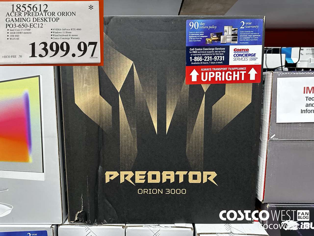1855612 ACER PREDATOR ORION GAMING DESKTOP PO3-650-EC12 $1399.97