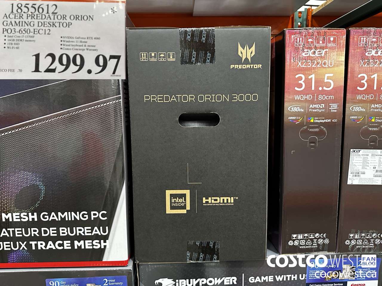 1855612 ACER PREDATOR ORION GAMING DESKTOP PO3-650-EC12 $1299.97