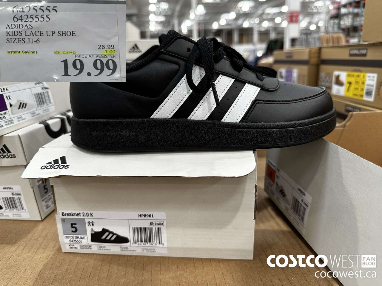 6425555 ADIDAS KIDS LACE UP SHOE SIZES J1-6 ($7.00 INSTANT SAVINGS EXPIRES ON 2024-09-22) $19.99