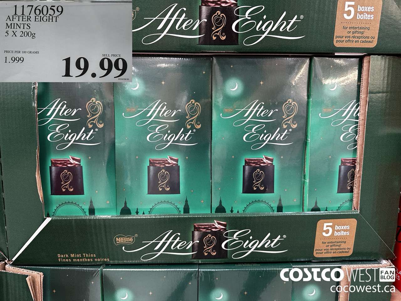 1176059 AFTER EIGHT MINTS 5 X 200G $19.99