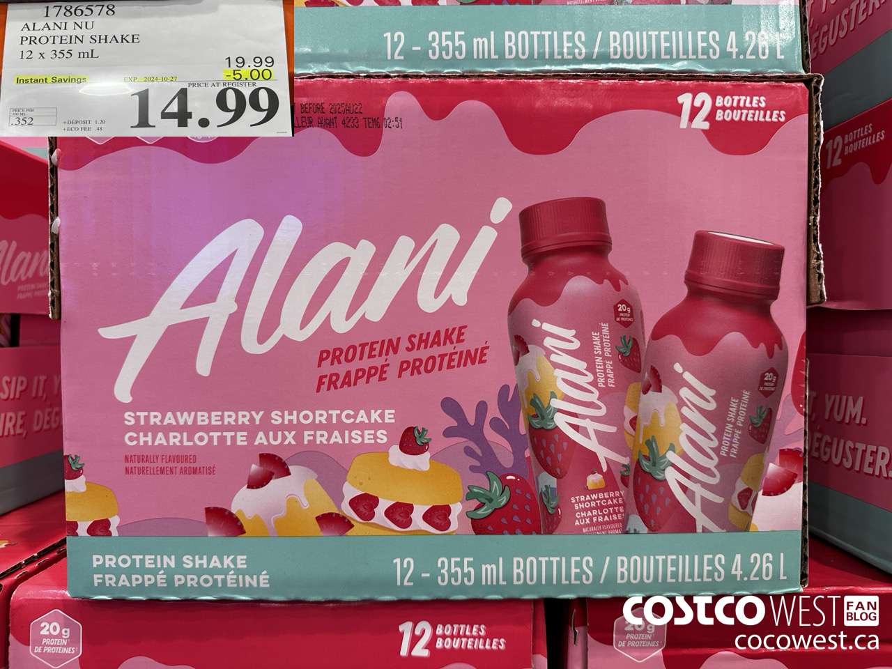 1786578 ALANI NU PROTEIN SHAKE 12 x 355 mL ($5.00 INSTANT SAVINGS EXPIRES ON 2024-10-27) $14.99