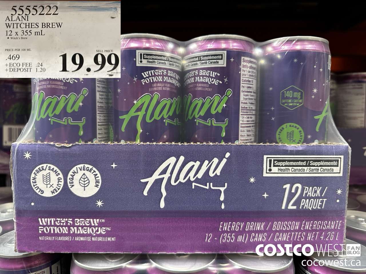 5555222 ALANI WITCHES BREW 12 X 355ML $19.99