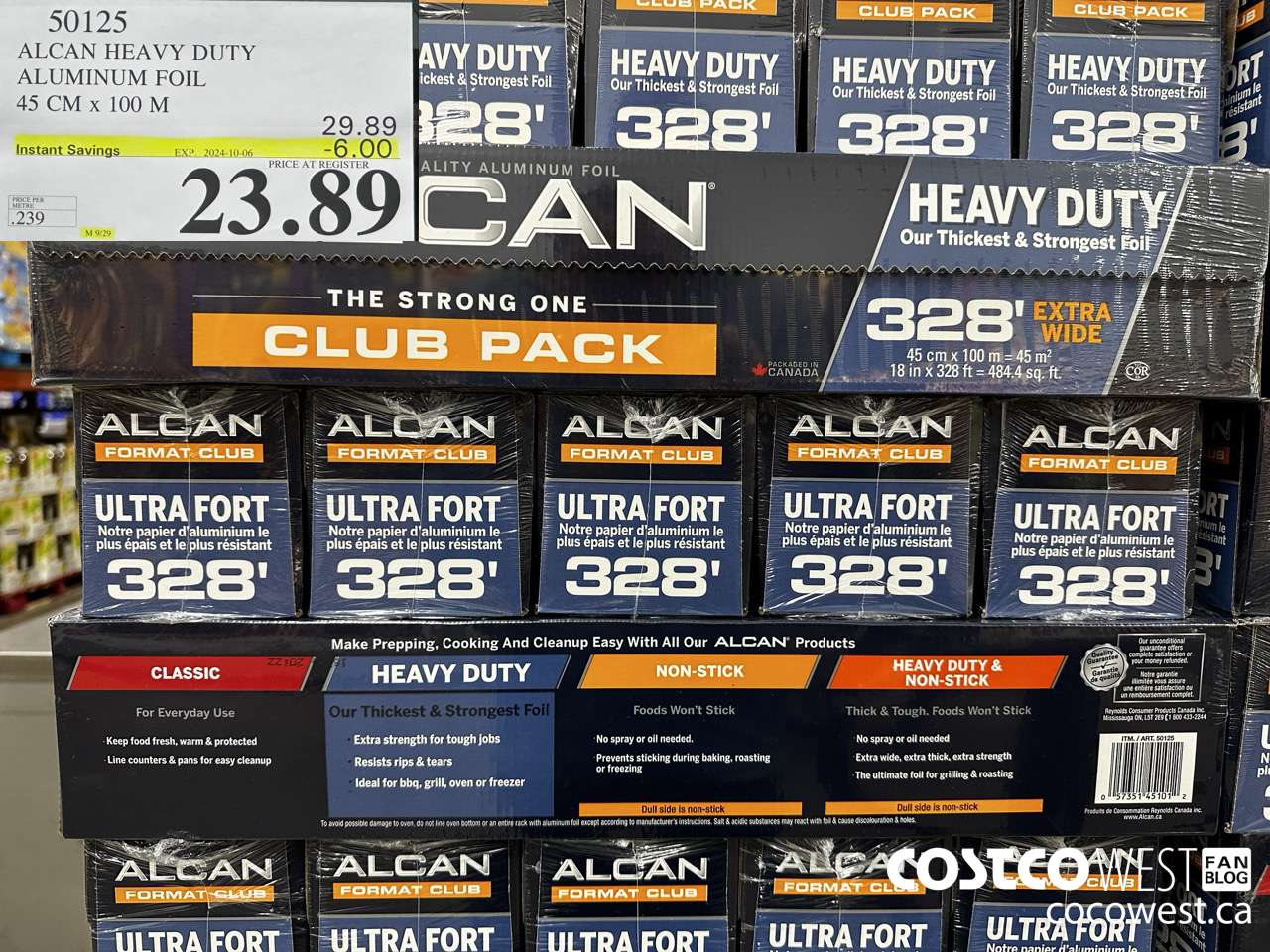 50125 ALCAN PLUS ALUMINUM FOIL 45 CM X 100 M ($6.00 INSTANT SAVINGS EXPIRES ON 2024-10-06) $23.89