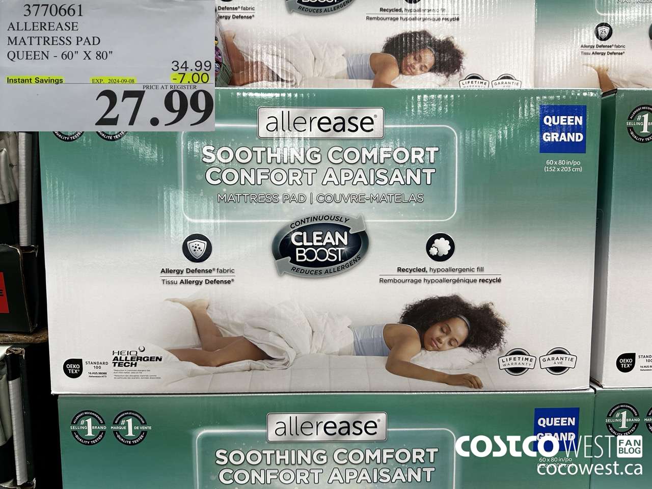 3770661 ALLEREASE MATTRESS PAD QUEEN 60
