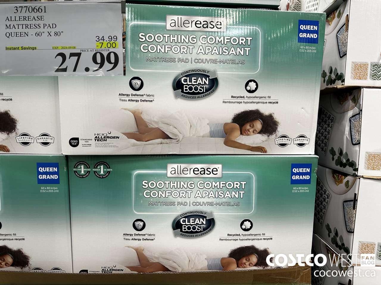 3770661 ALLEREASE MATTRESS PAD QUEEN 60