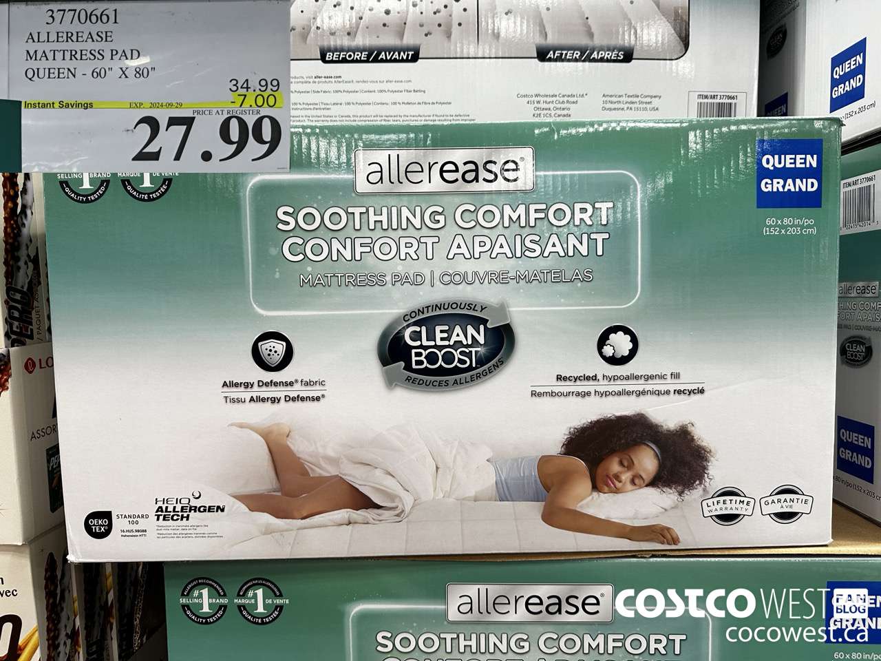 3770661 ALLEREASE MATTRESS PAD QUEEN 60