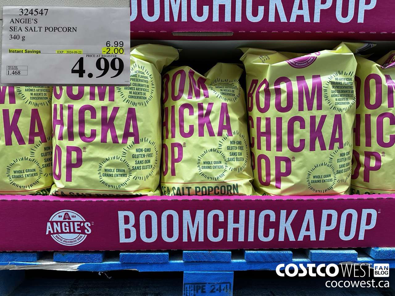 324547 ANGIE'S SEA SALT POPCORN 340 G ($2.00 INSTANT SAVINGS EXPIRES ON 2024-09-22) $4.99