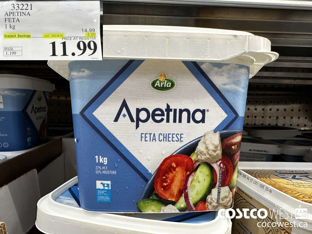 33221 APETINA FETA 1kg ($3.00 INSTANT SAVINGS EXPIRES ON 2024-09-29) $11.99