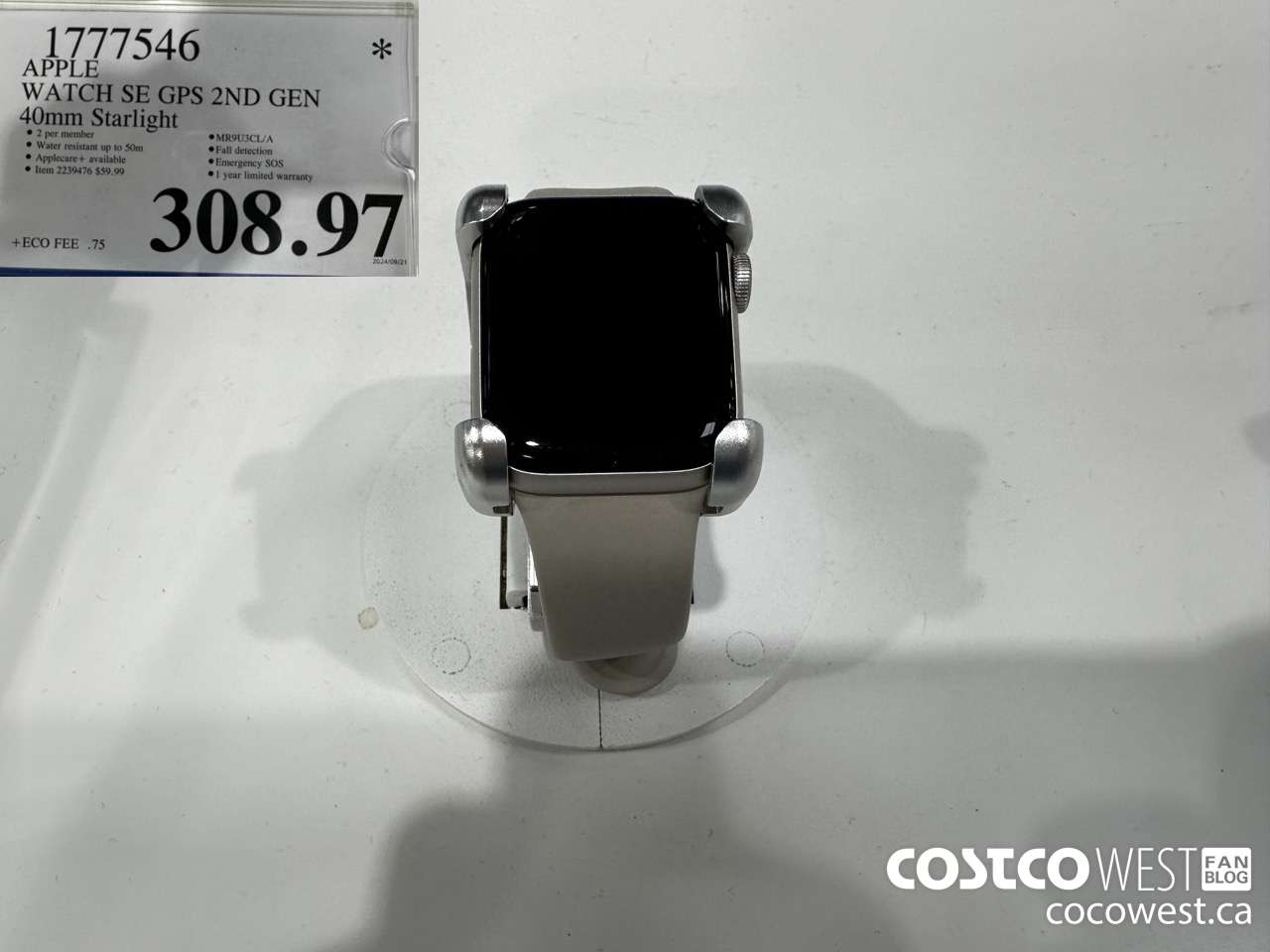 1777546 APPLEWATCH SE GPS 2ND GEN 40MM STARLIGHT $308.97