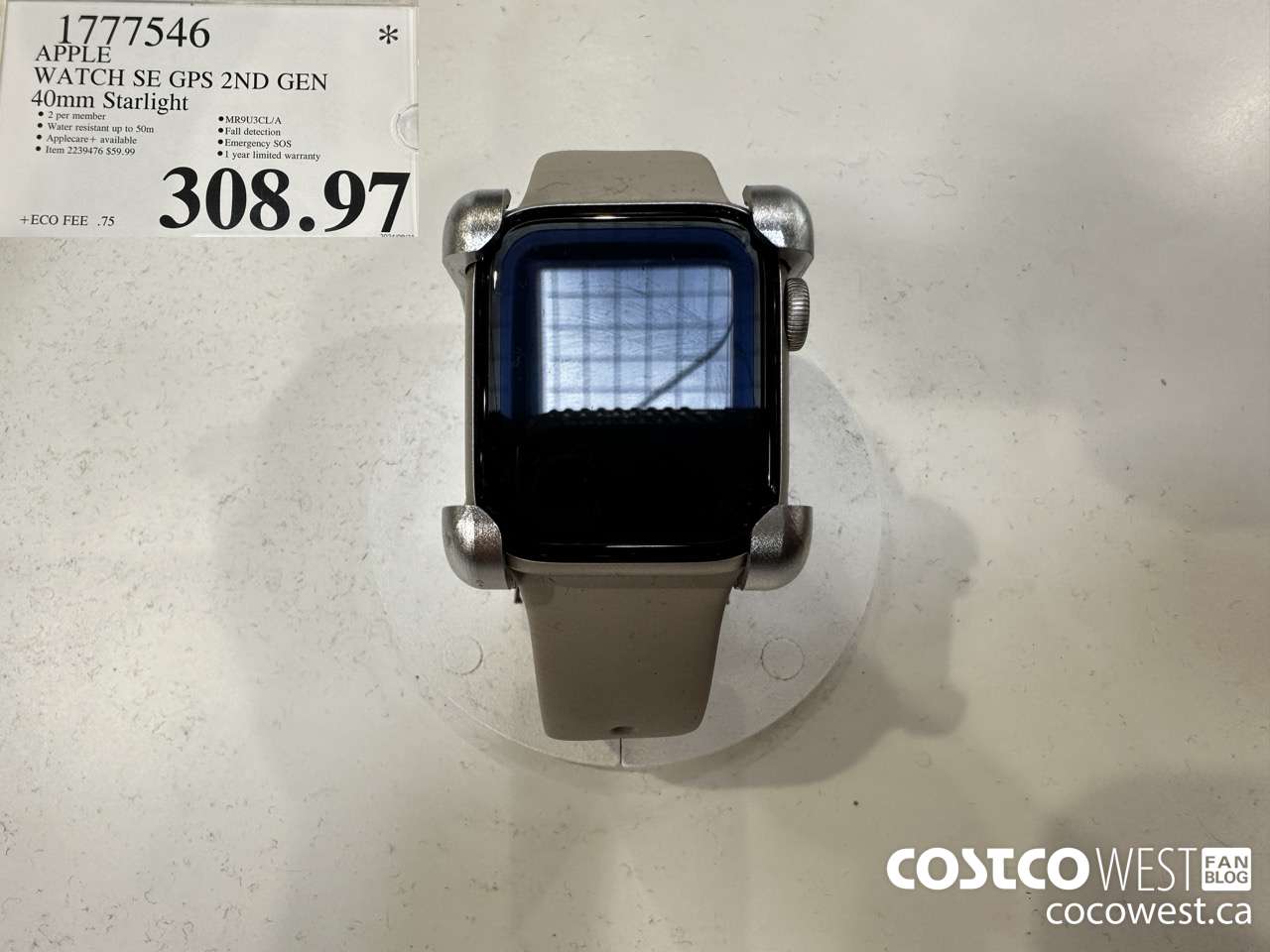 1777546 APPLEWATCH SE GPS 2ND GEN 40MM STARLIGHT $308.97