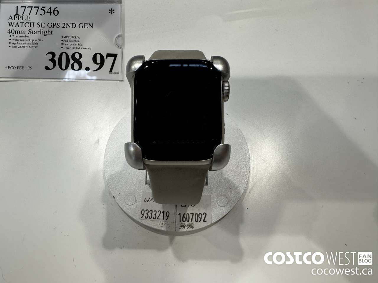 1777546 APPLEWATCH SE GPS 2ND GEN 40MM STARLIGHT $308.97