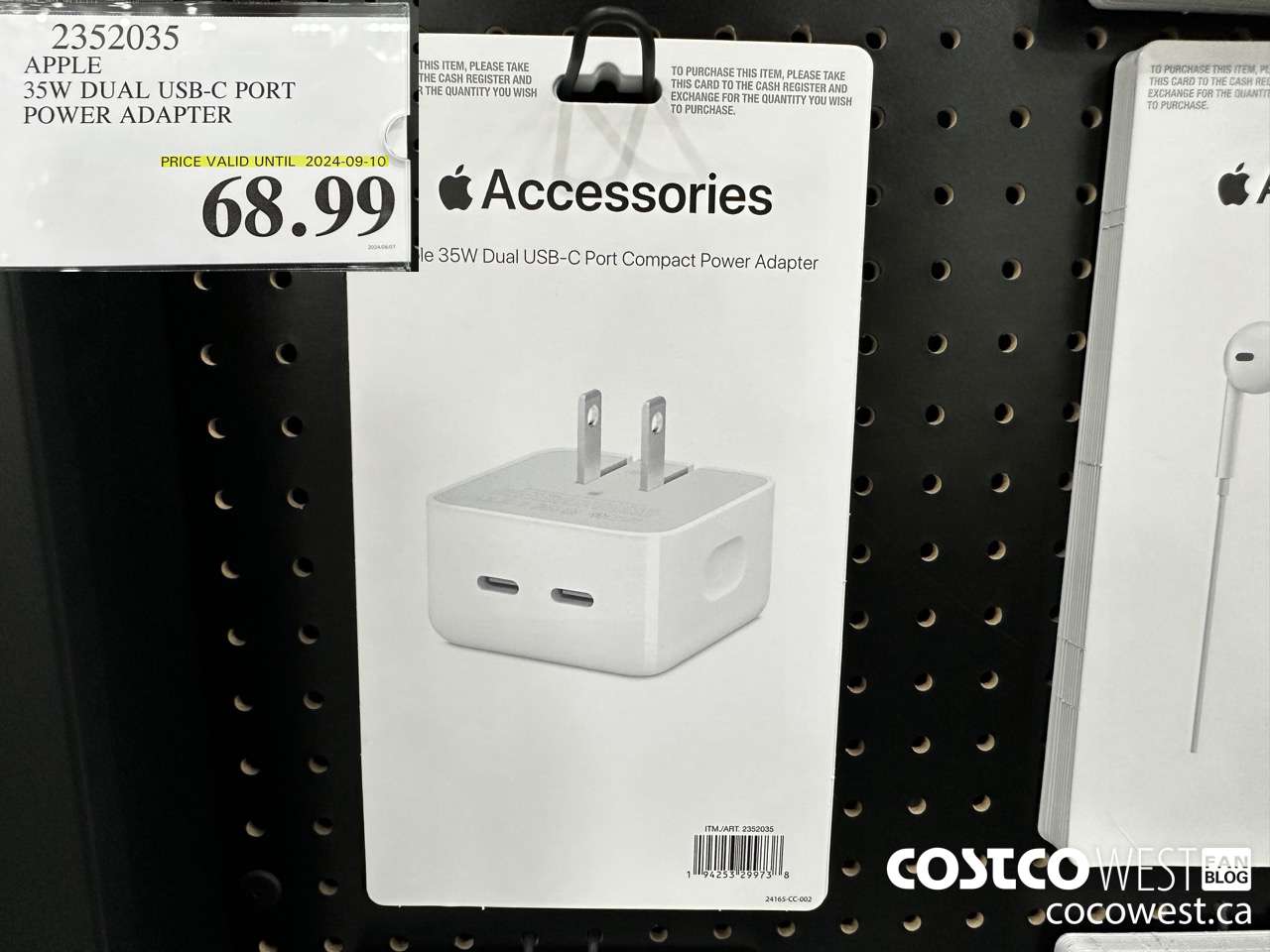 2352035 APPLE 35W DUAL USB-C PORT POWER ADAPTER (EXPIRES ON 2024-09-10) $68.99