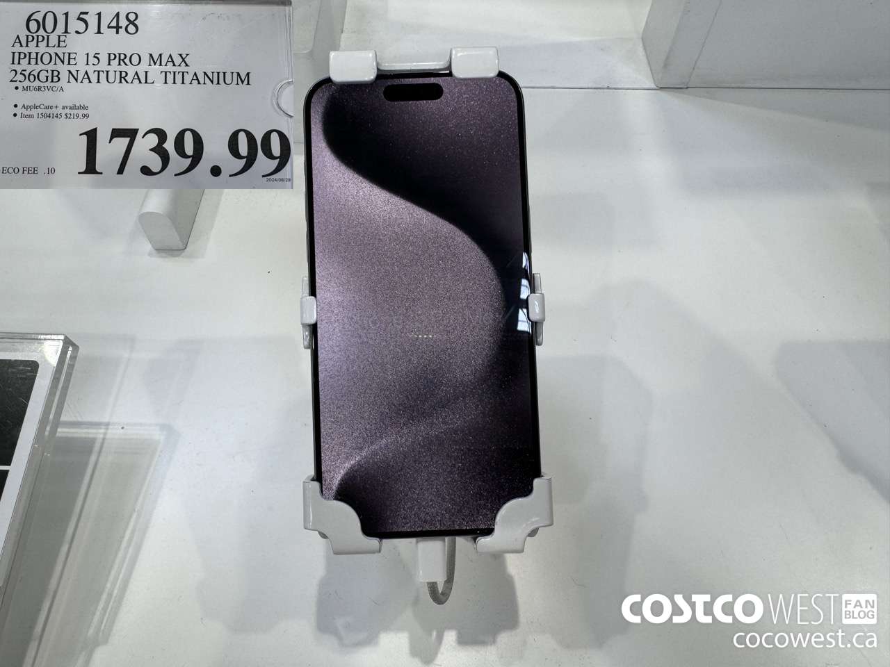 6015148 APPLE IPHONE 15 PRO MAX 256GB NATURAL TITANIUM $1739.99