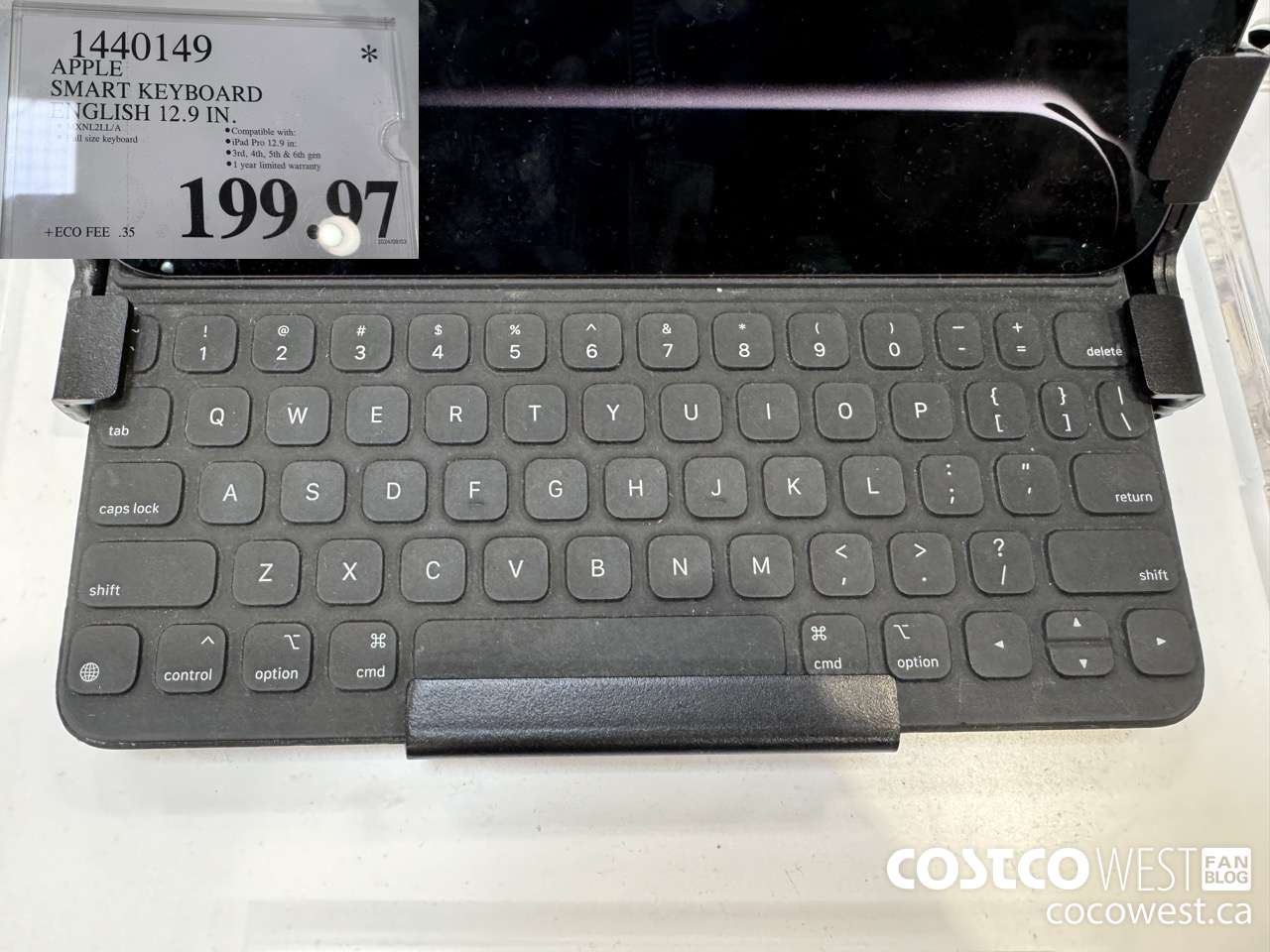 1440149 APPLE SMART KEYBOARD 12.9 IN ENGLISH $199.97