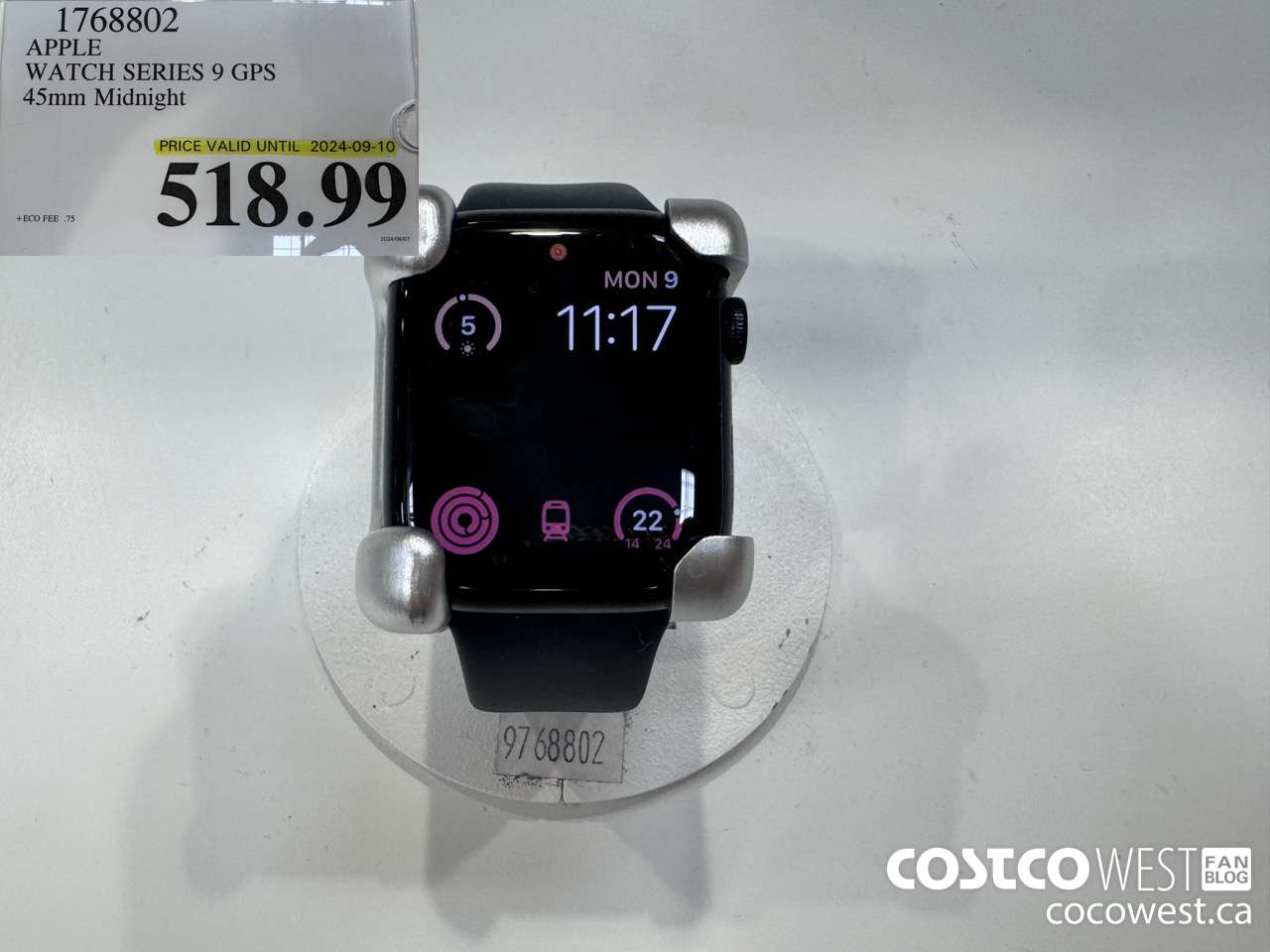 1768802 APPLE WATCH SERIES 9 GPS 45MM MIDNIGHT (EXPIRES ON 2024-09-10) $518.99