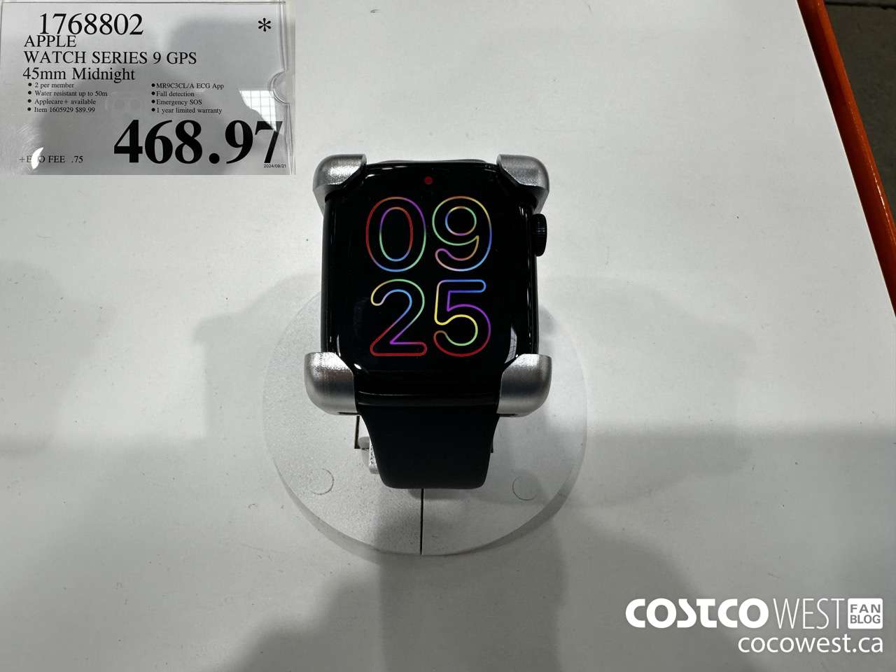 1768802 APPLE WATCH SERIES 9 GPS 45MM MIDNIGHT $468.97