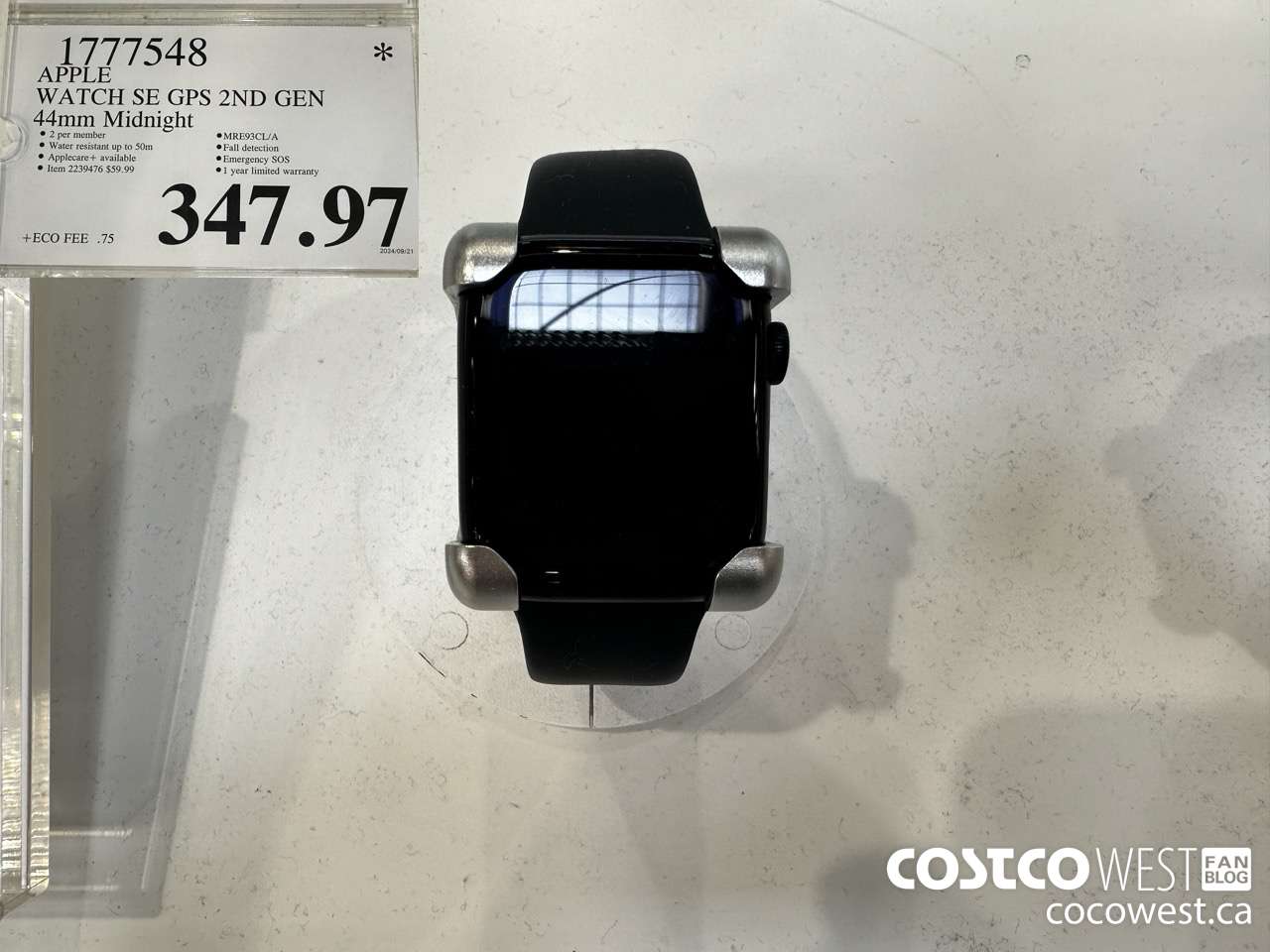 1777548 APPLE WATCH SE GPS 2ND GEN 44MM MIDNIGHT $347.97