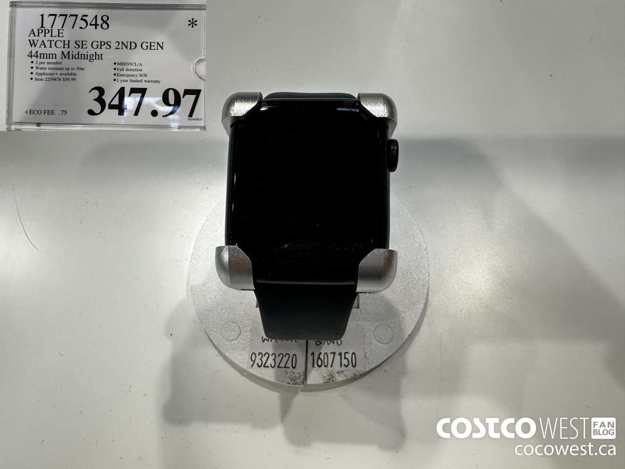 1777548 APPLE WATCH SE GPS 2ND GEN 44MM MIDNIGHT $347.97