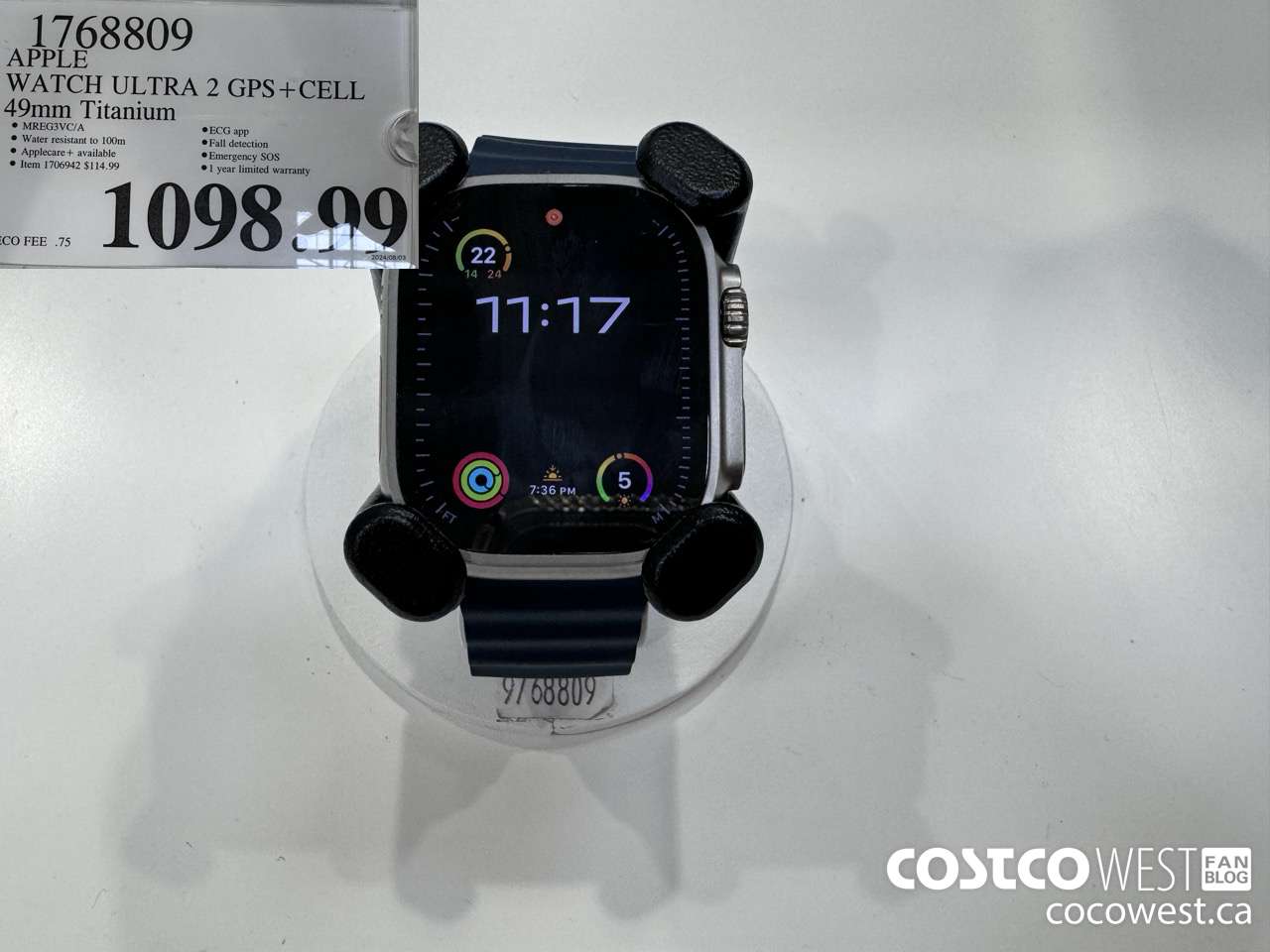 1768809 APPLE WATCH ULTRA 2 GPS+CELL 49MM TITANIUM $1098.99