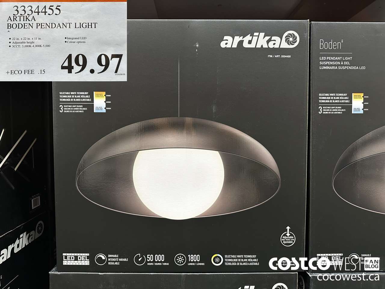 3334455 ARTIKA BODEN PENDANT LIGHT $49.97