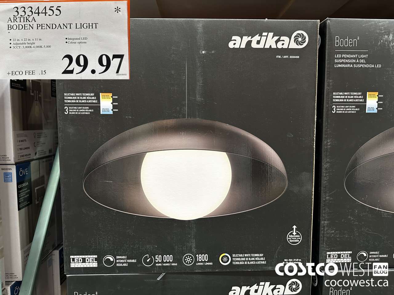 3334455 ARTIKA BODEN PENDANT LIGHT $29.97