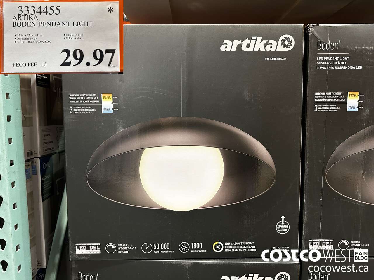 3334455 ARTIKA BODEN PENDANT LIGHT $29.97