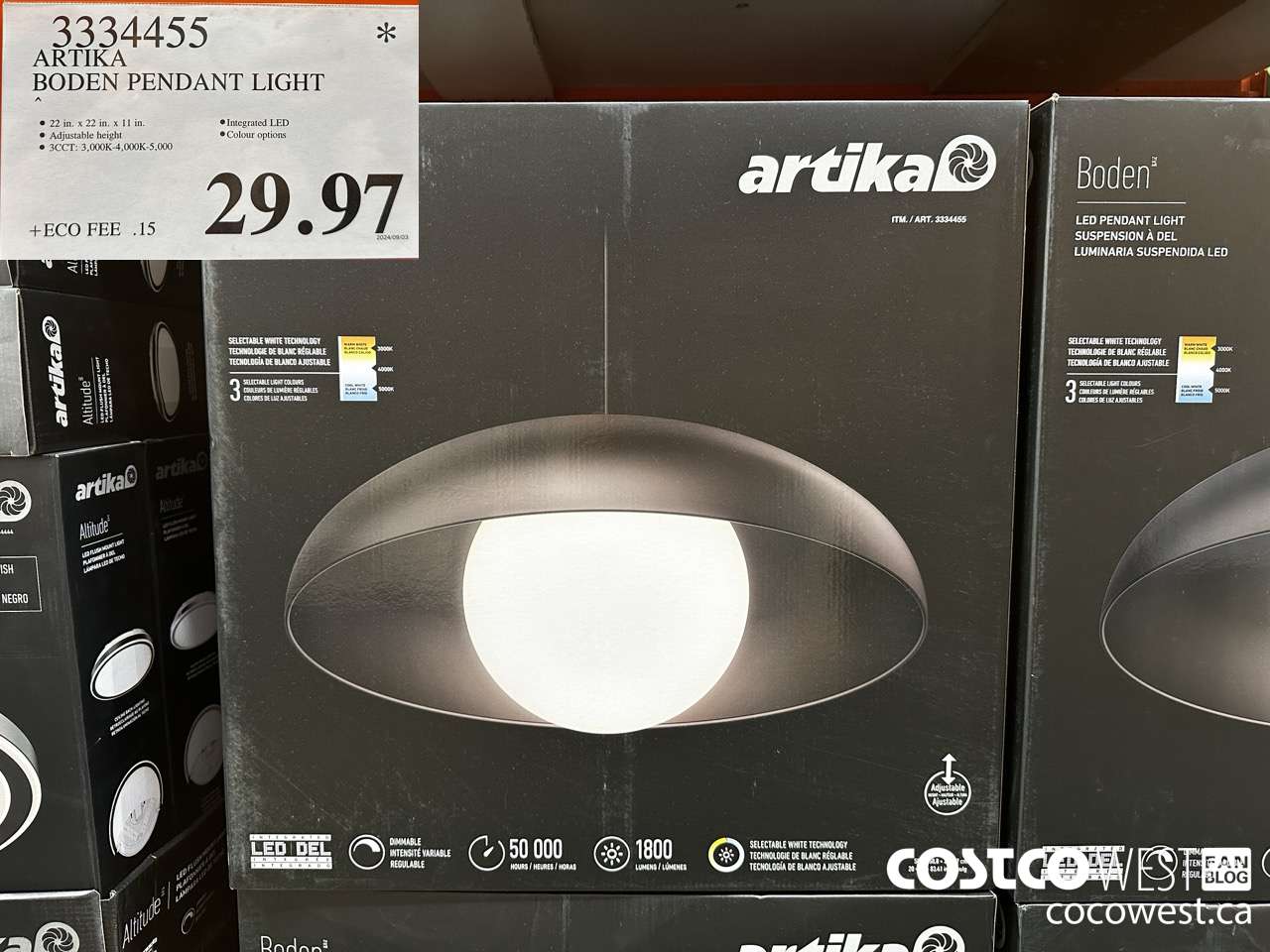 3334455 ARTIKA BODEN PENDANT LIGHT $29.97