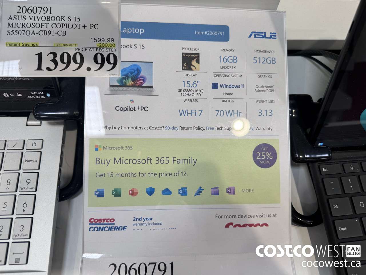 2060791 ASUS VIVOBOOK S 15 MICROSOFT COPILOT + PC S5507QA-CB91-CB ($200.00 INSTANT SAVINGS EXPIRES ON 2024-09-15) $1399.99