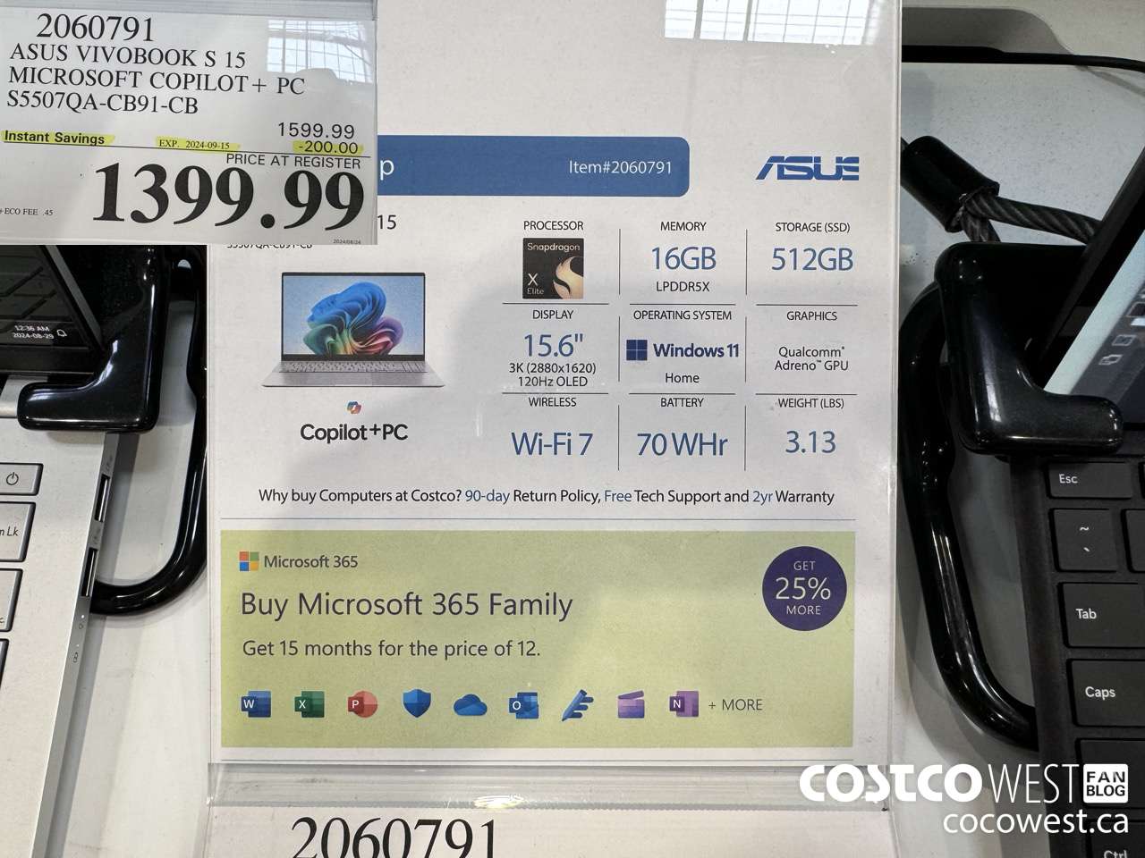 2060791 ASUS VIVOBOOK S 15 MICROSOFT COPILOT + PC S5507QA-CB91-CB ($200.00 INSTANT SAVINGS EXPIRES ON 2024-09-15) $1399.99