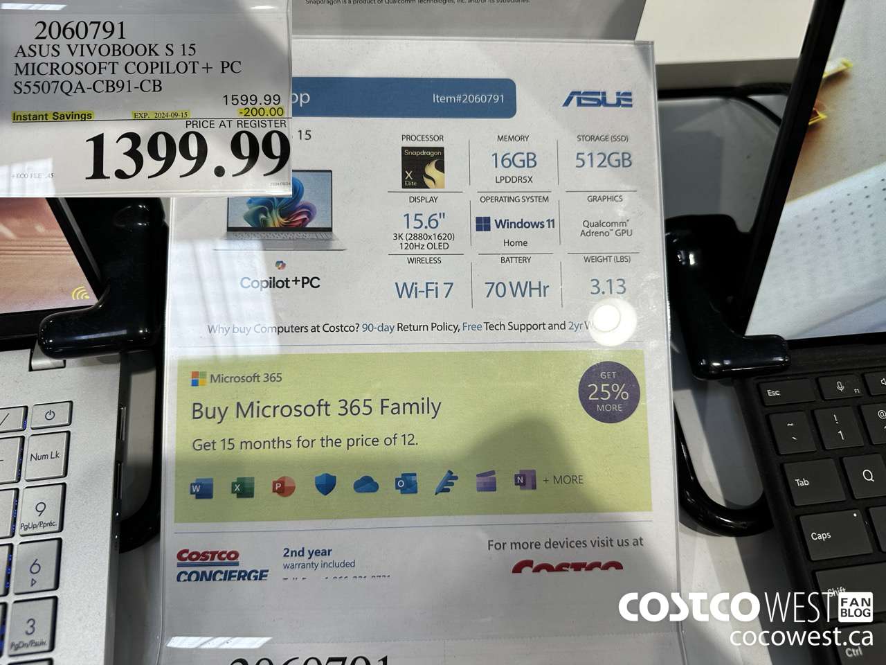 2060791 ASUS VIVOBOOK S 15 MICROSOFT COPILOT + PC S5507QA-CB91-CB ($200.00 INSTANT SAVINGS EXPIRES ON 2024-09-15) $1399.99