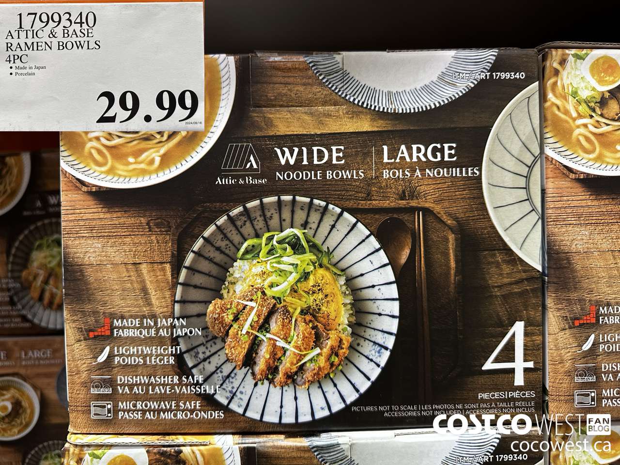 1799340 ATTIC & BASE RAMEN BOWLS 4PC $29.99