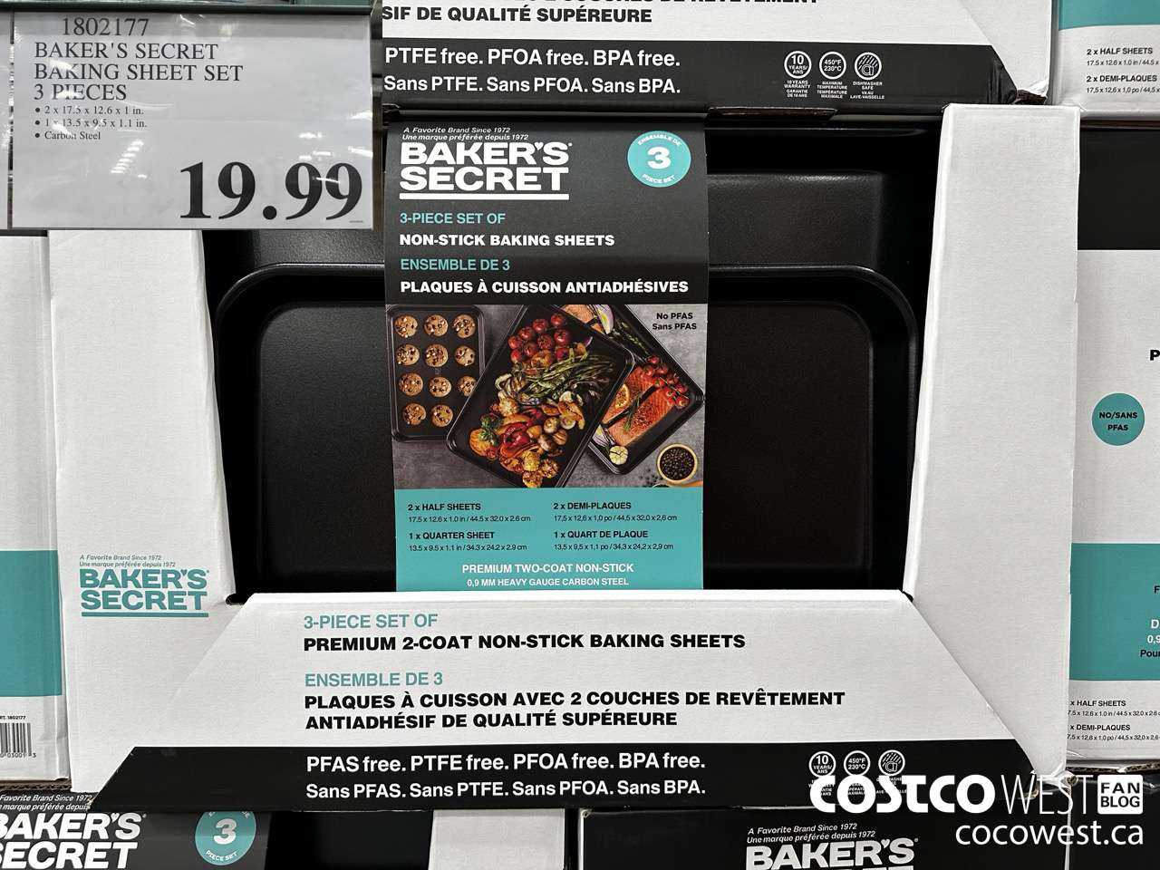 1802177 BAKER'S SECRET BAKING SHEET SET 3 PIECES $19.99