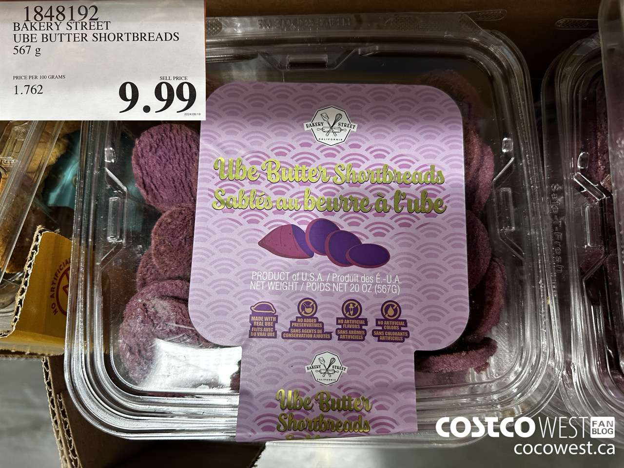 1848192 BAKERY STREET UBE BUTTER SHORTBREADS $9.99