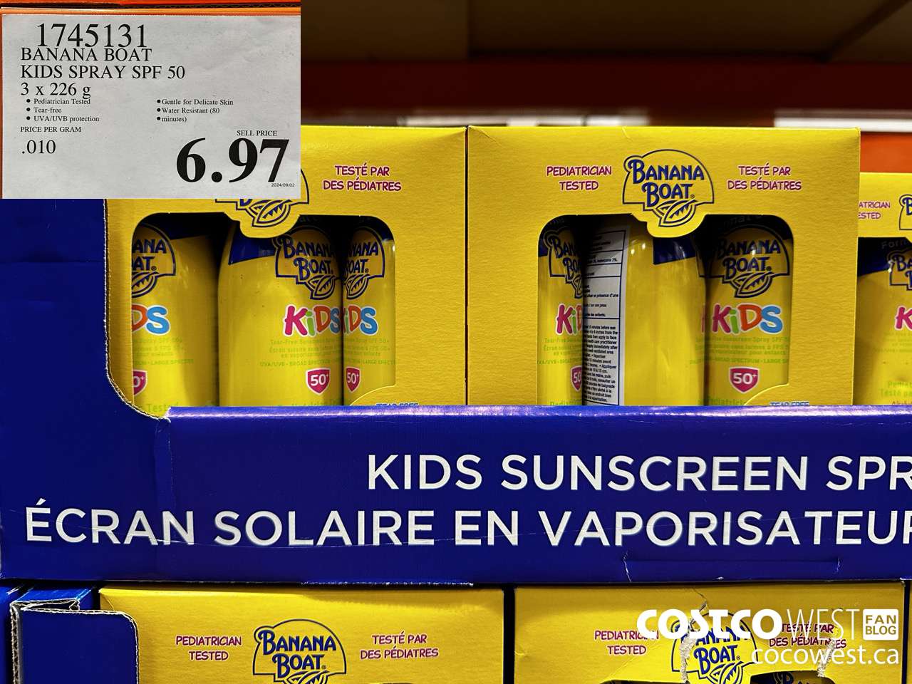 1745131 BANANA BOAT KIDS SPRAY SPF 50 3 X 226 G $6.97