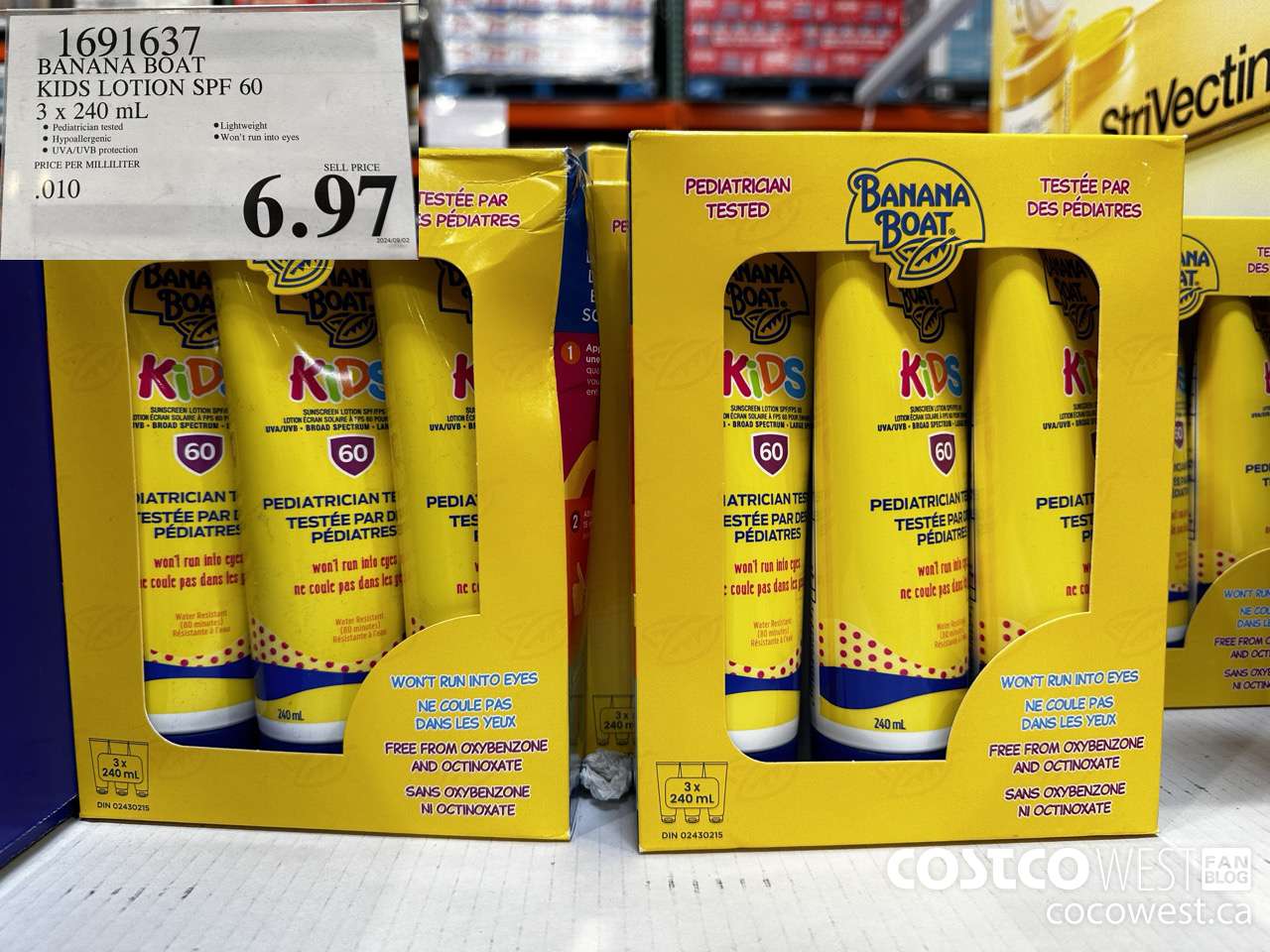 1691637 BANANA BOAT KIDS SUNSCREEN LOTION SPF60 3 x 240mL $6.97