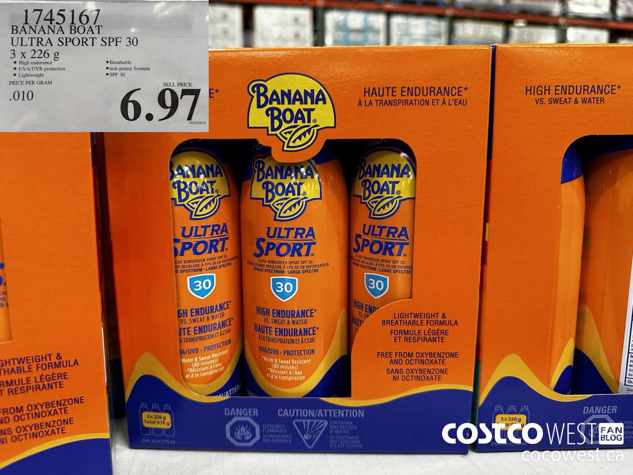 1745167 BANANA BOAT ULTRA SPORT SPF 30 3 X 226 G $6.97