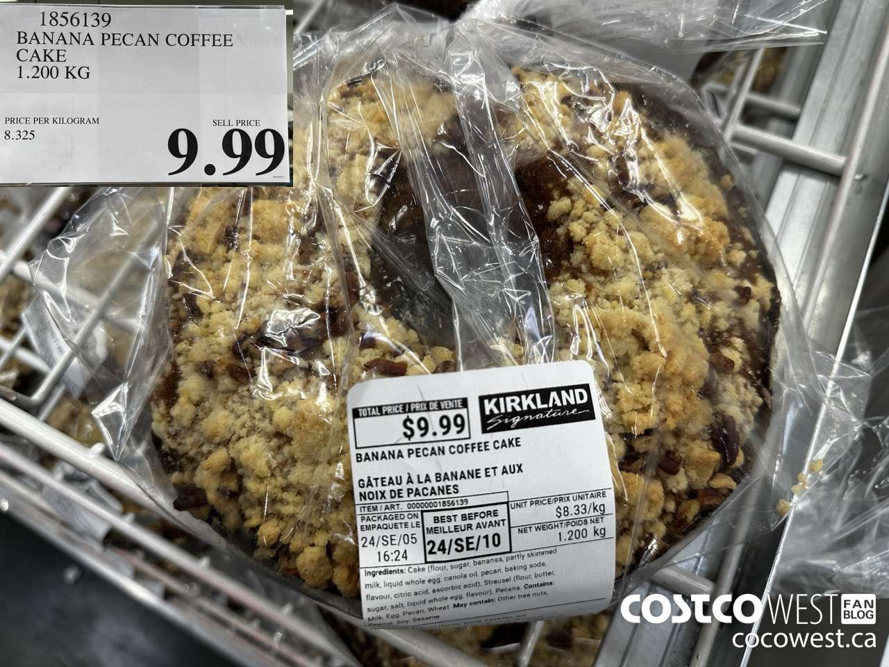1856139 BANANA PECAN COFFEE CAKE 1.200 KG $9.99