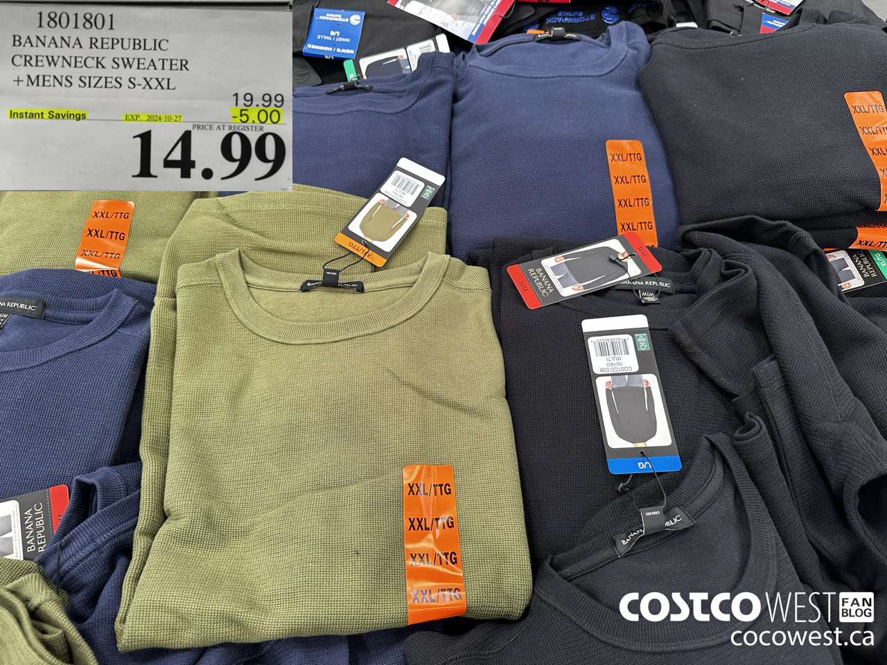 1801801 BANANA REPUBLIC CREWNECK SWEATER MENS SIZES S-XXL ($5.00 INSTANT SAVINGS EXPIRES ON 2024-10-27) $14.99